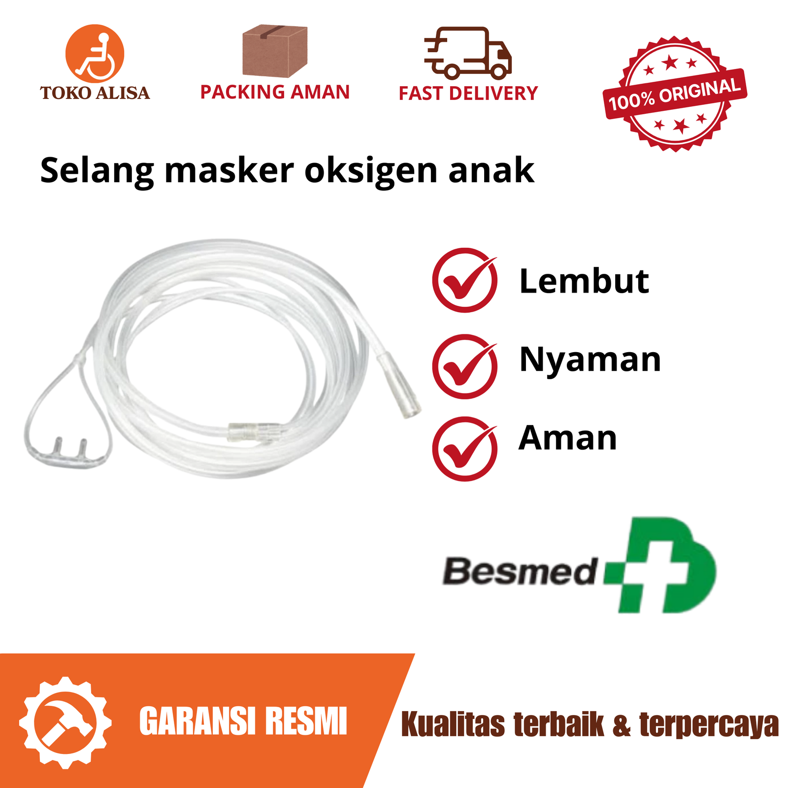 Selang masker oksigen anak